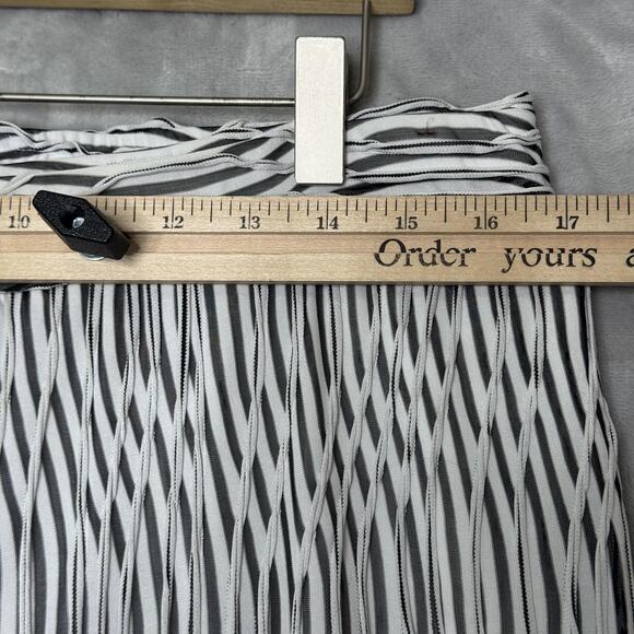 IC by Connie K Pants Womens Large Black White Wide Leg Pleated Pattern Artsy - Picture 7 of 11